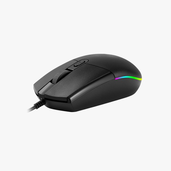 Professional smooth black wired mouse