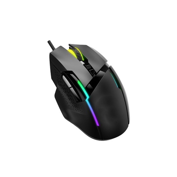 Stylish RGB backlit wired mouse with thumb rest
