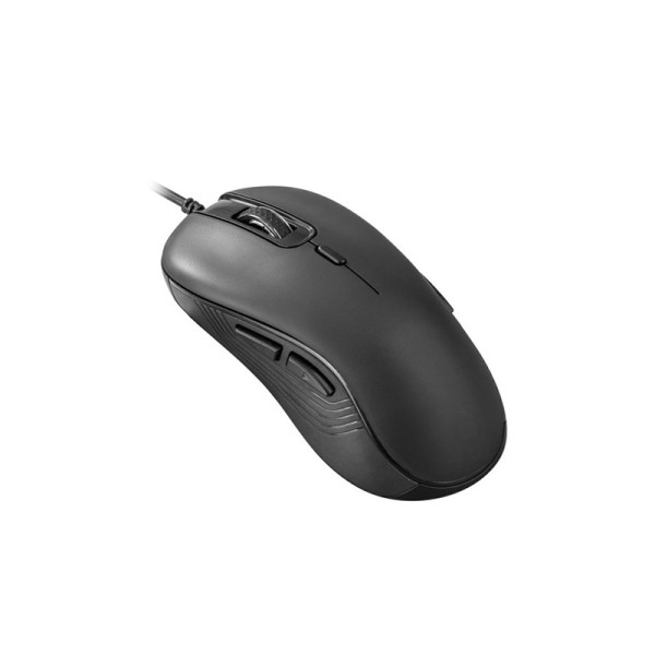 Plug-and-play black wired silent mouse