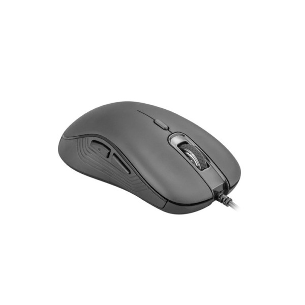 Plug-and-play black wired silent mouse