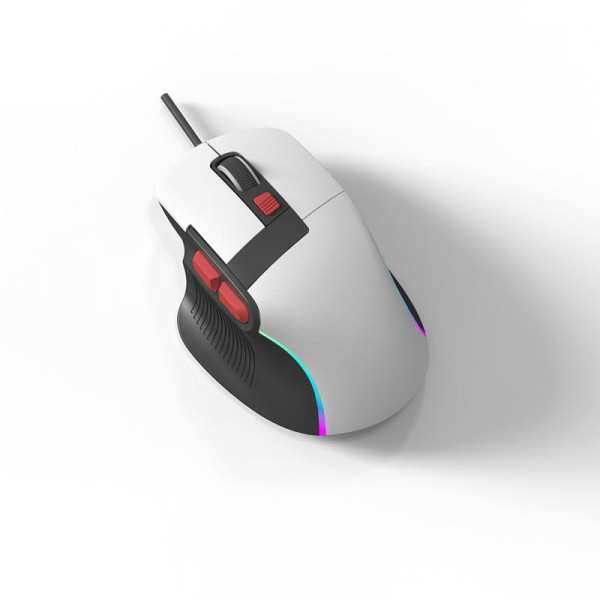 White RGB backlit wired gaming mouse