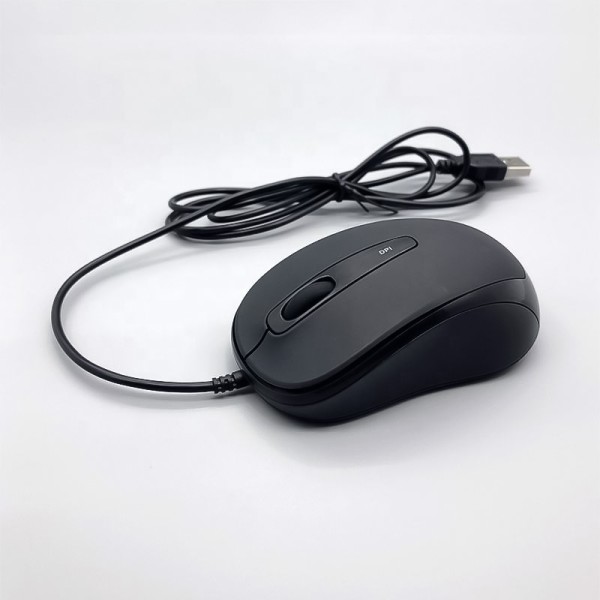 High-quality compact black wired mouse High-quality compact black wired mouse