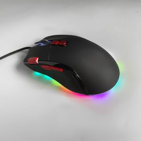 Rubber roller RGB backlit wired mouse
