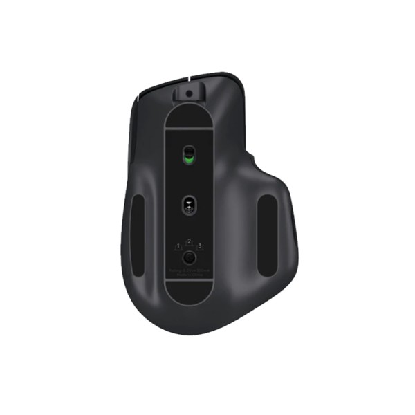 Black wireless computer mouse with two scroll wheels
