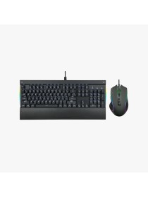 Color backlit ergonomic keyboard and mouse set