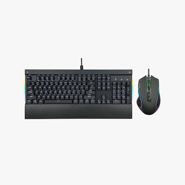 Color backlit ergonomic keyboard and mouse set