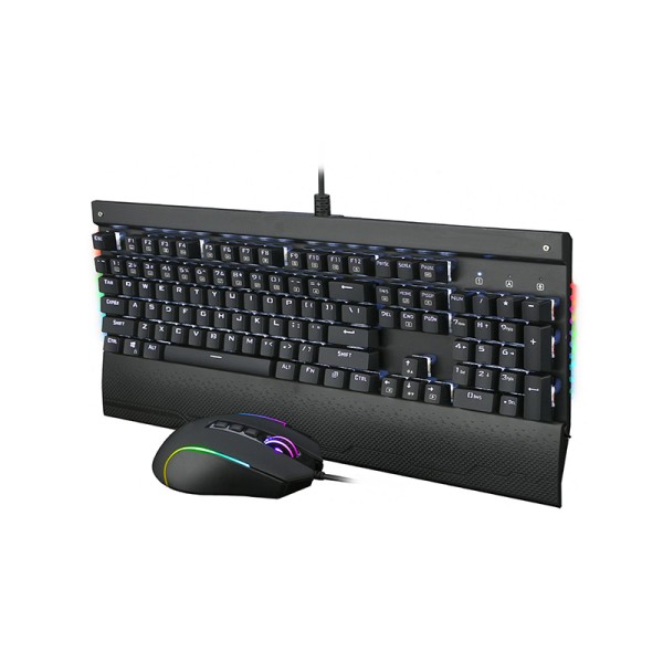 Color backlit ergonomic keyboard and mouse set