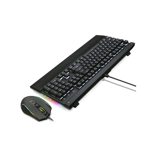 Color backlit ergonomic keyboard and mouse set