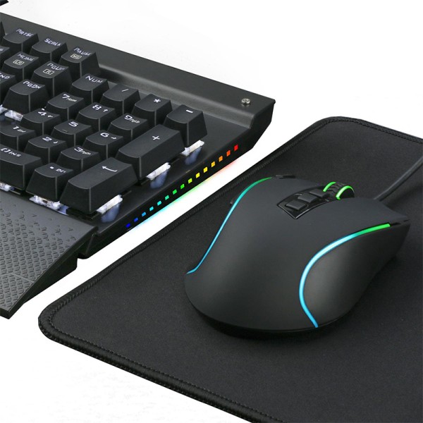 Color backlit ergonomic keyboard and mouse set