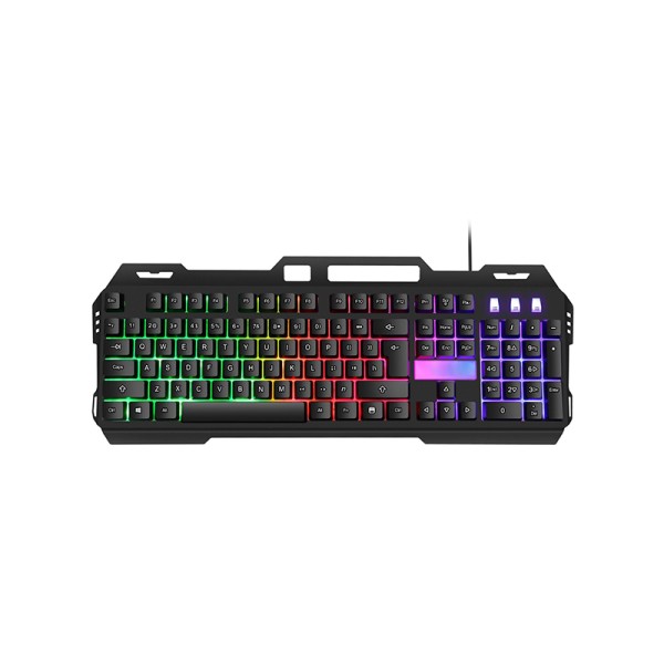 Mechanical-style wireless keyboard and mouse set