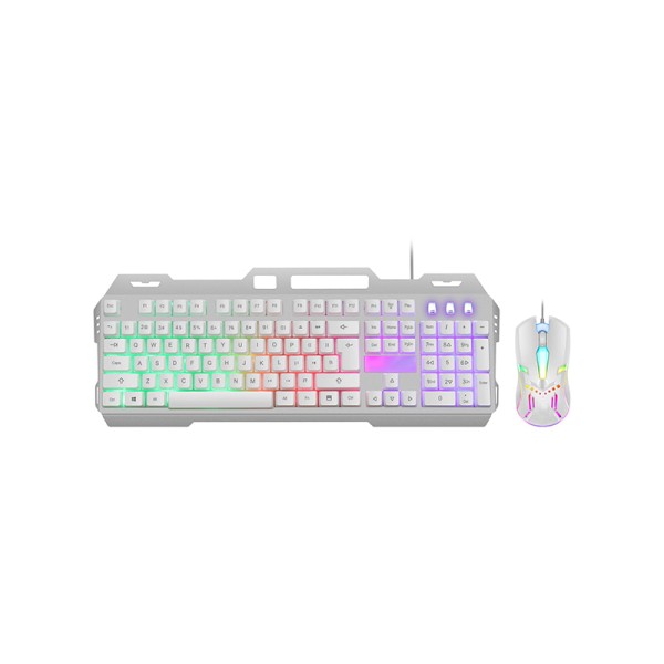 Mechanical-style wireless keyboard and mouse set