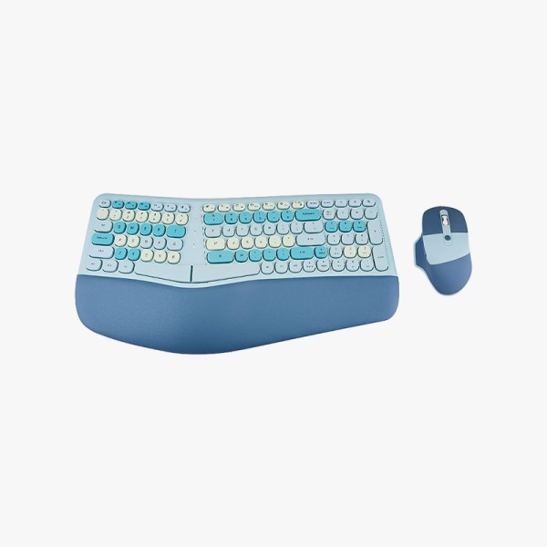 Comfortable ergonomic wireless keyboard and mouse set