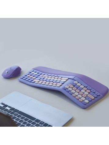 Comfortable ergonomic wireless keyboard and mouse set