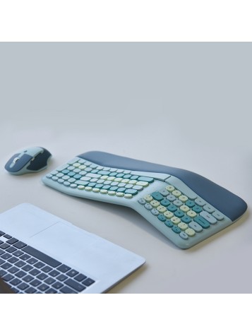 Comfortable ergonomic wireless keyboard and mouse set