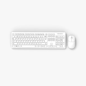 White anti-ghosting wireless keyboard and mouse set