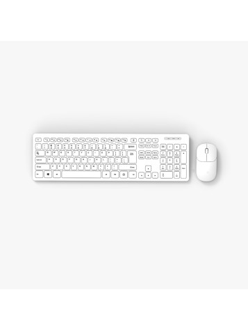 White anti-ghosting wireless keyboard and mouse set