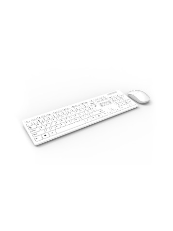 White anti-ghosting wireless keyboard and mouse set