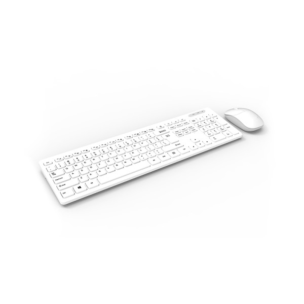 White anti-ghosting wireless keyboard and mouse set