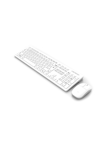 White anti-ghosting wireless keyboard and mouse set