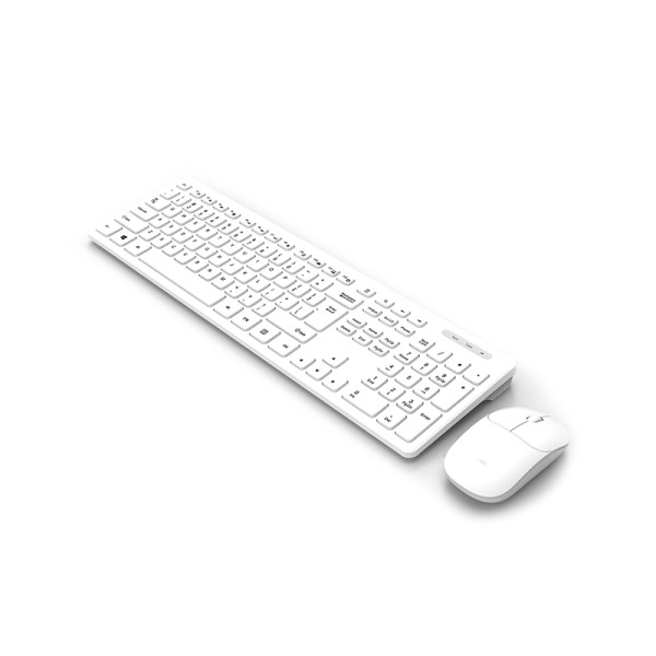 White anti-ghosting wireless keyboard and mouse set