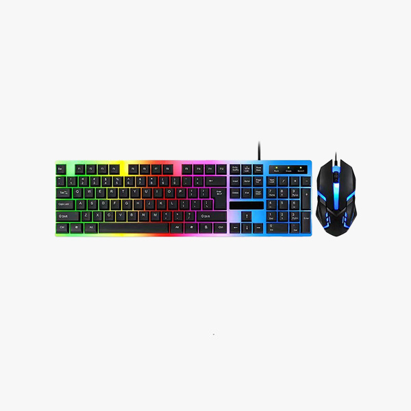 7-Color Illuminated USB Wired Keyboard & Mouse Set