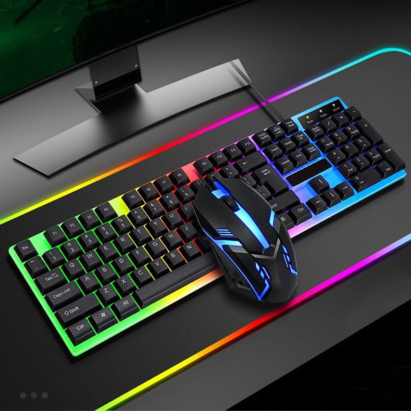 7-Color Illuminated USB Wired Keyboard & Mouse Set