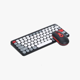 Silent Wireless Keyboard & Mouse Set with Round Keys and Macaron Colors
