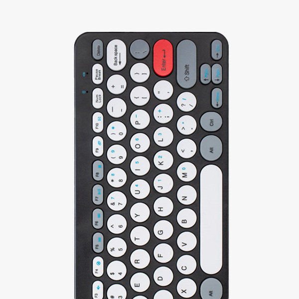 Silent Wireless Keyboard & Mouse Set with Round Keys and Macaron Colors