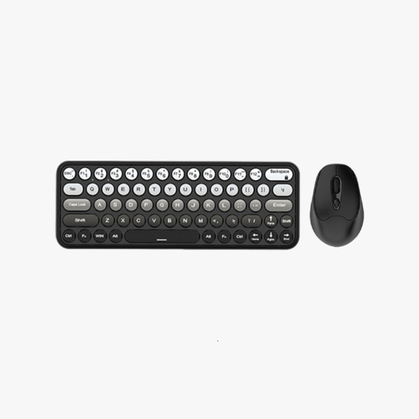 Retro Multi-Color UV Gradient Wireless Keyboard & Mouse Set