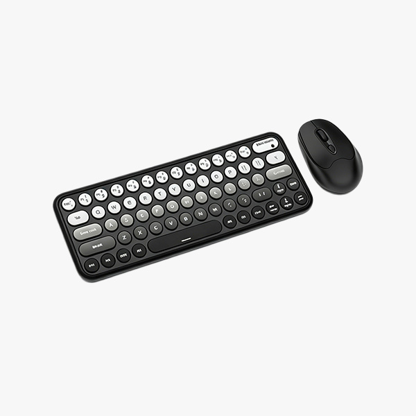 Retro Multi-Color UV Gradient Wireless Keyboard & Mouse Set