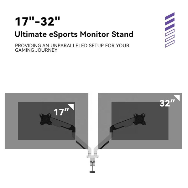 Height-adjustable dual monitor mounting arm Height-adjustable dual monitor mounting arm