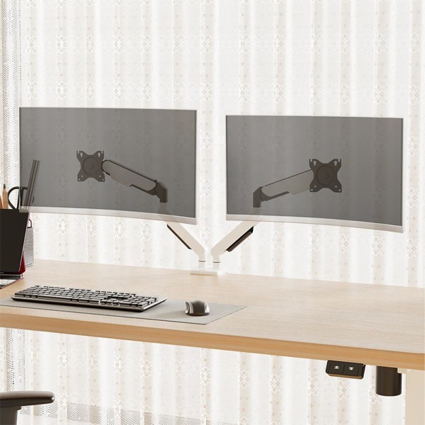 Height-adjustable dual monitor mounting arm Height-adjustable dual monitor mounting arm