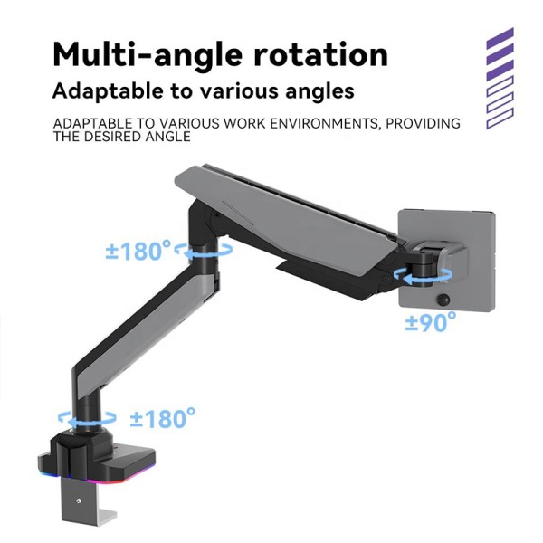 Gray durable monitor stand gas spring arm Gray durable monitor stand gas spring arm