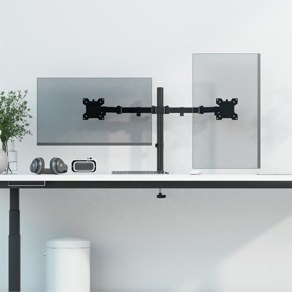 Flexible rotating dual monitor stand arm Flexible rotating dual monitor stand arm
