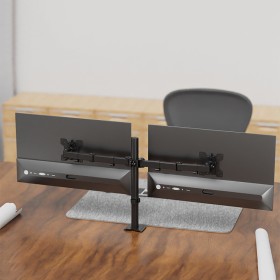 Flexible rotating dual monitor stand arm