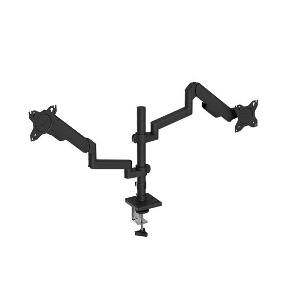 Black gas spring dual monitor mount arm Black gas spring dual monitor mount arm
