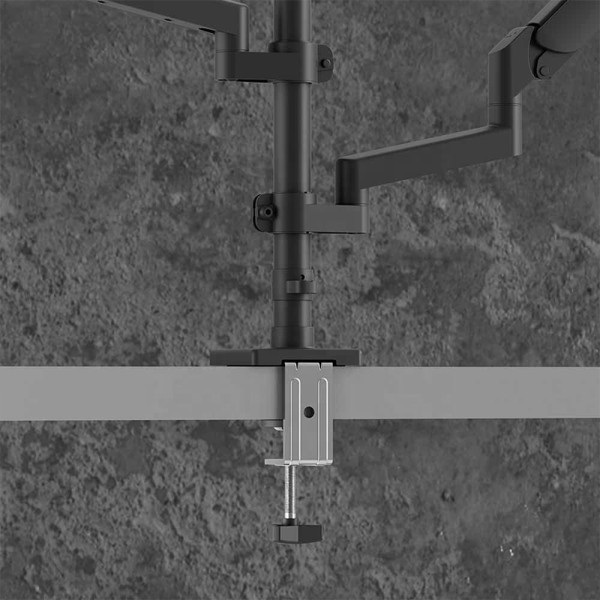 Black gas spring dual monitor mount arm Black gas spring dual monitor mount arm