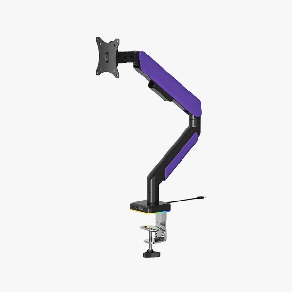 Heavy-duty aluminum gas spring single monitor mount arm