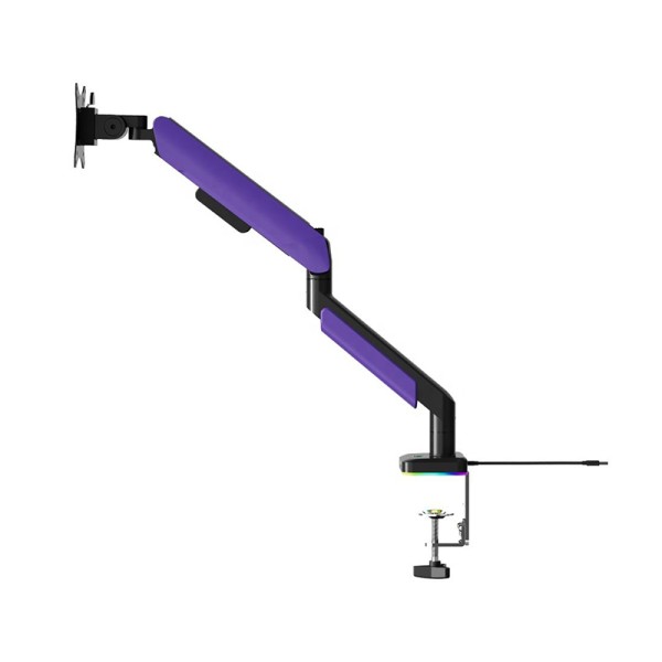 Heavy-duty aluminum gas spring single monitor mount arm