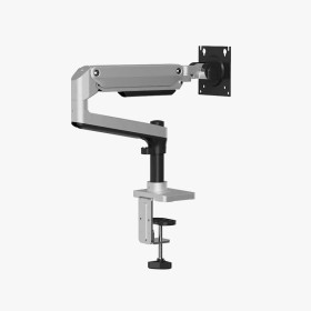 Adjustable pole-mounted desktop monitor stand arm