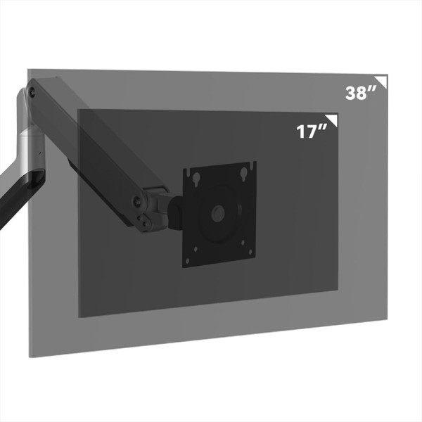 Adjustable pole-mounted desktop monitor stand arm