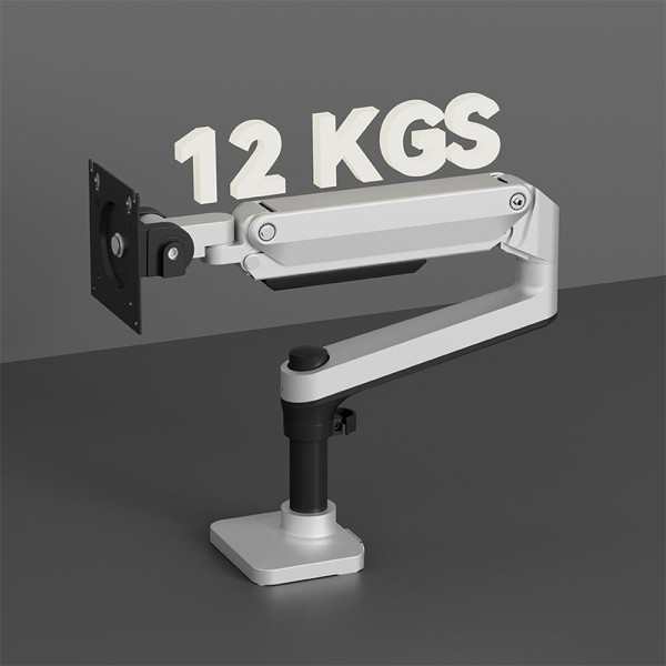 Adjustable pole-mounted desktop monitor stand arm