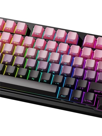 Gradient-colored ergonomic wired keyboard
