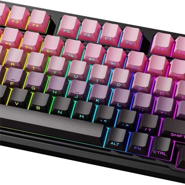 Gradient-colored ergonomic wired keyboard