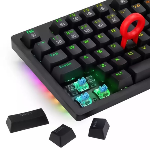 Black 104-key wired mechanical keyboard