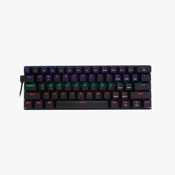 Mini portable 61-key wired mechanical keyboard