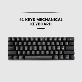 Mini portable 61-key wired mechanical keyboard