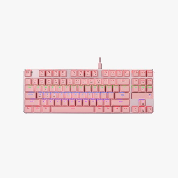 Pink ultra-thin wired mechanical keyboard