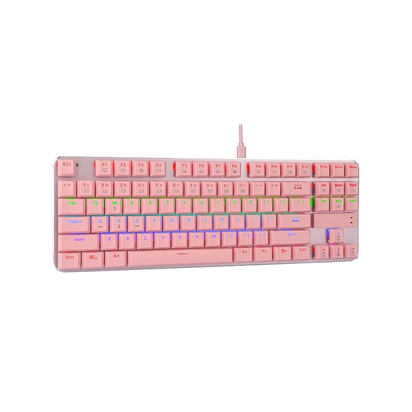 Pink ultra-thin wired mechanical keyboard