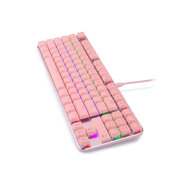 Pink ultra-thin wired mechanical keyboard